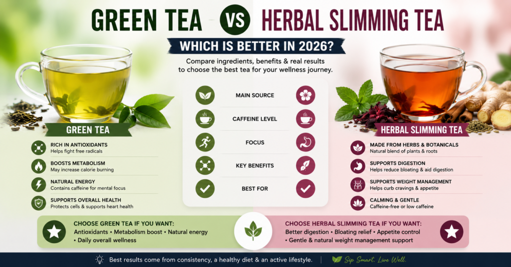 Green tea vs herbal slimming tea